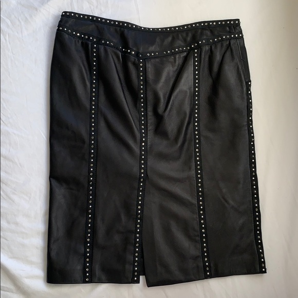 Versace Studded Leather Skirt - Picture 4 of 6